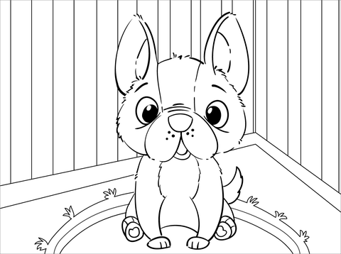 Cute Bulldog Coloring Page